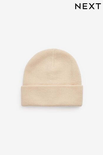 Cream Flat Knit Beanie Hat (3mths-16yrs) (510390) | £4 - £8