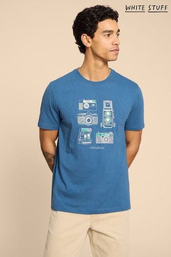 White Stuff Blue Camera Chronicles Graphic T-Shirt (510548) | £28