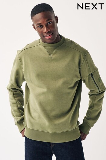 Sage Green Utility Crew Sweatshirt (510566) | £32