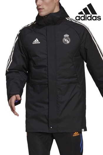 adidas Black Real Madrid Training Stadium Parka Jacket (510611) | £170
