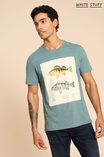 White Stuff Blue Fish Diagram Graphic T-Shirt (510868) | £28