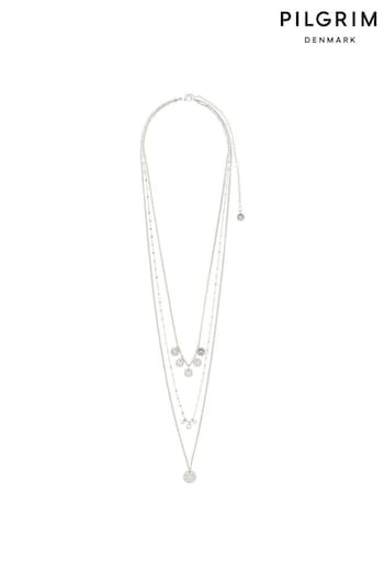 PILGRIM Silver Plated Carol Bohemian Layered Necklace 3-in-1 Set (510893) | £30