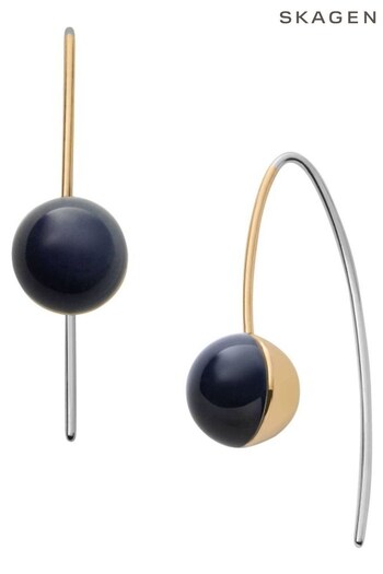 Skagen Ladies Gold Tone Jewellery Sea Glass Earrings (511029) | £59