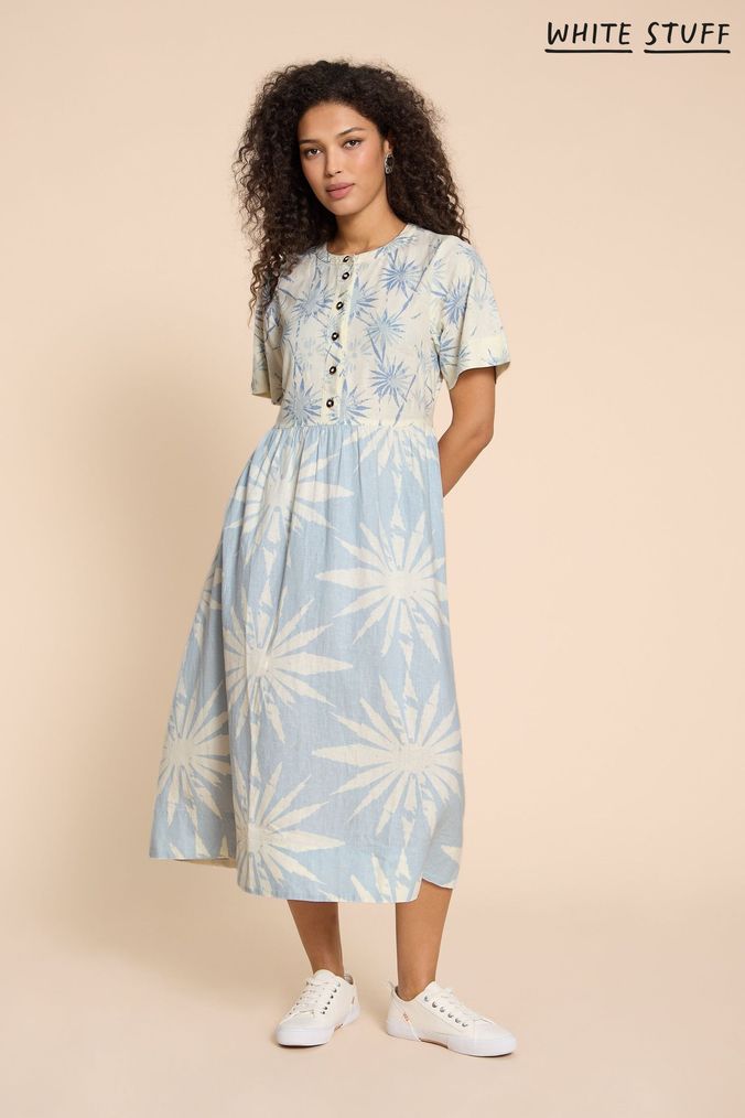 Marina linen dress hot sale white stuff