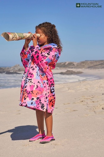 Mountain Warehouse Pink Mountain Warehouse Kids Tidal Printed Waterproof Fleece Lined Changing Robe (511085) | £99