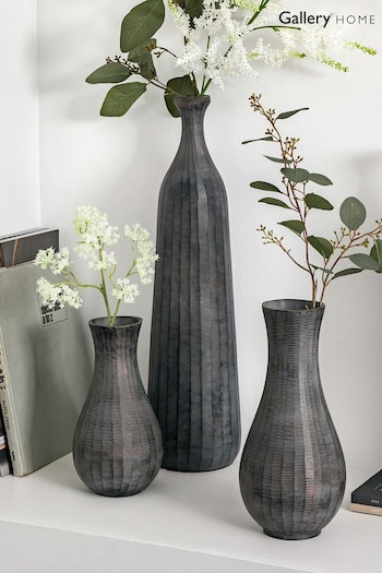 Gallery Home Grey Large Antique Oakdale Bottle Vase (512456) | £68