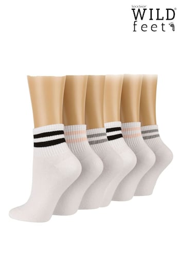 Wild Feet White Ankle length Rib Socks (512461) | £14