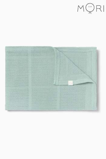 MORI Green Soft Cotton & Bamboo Cellular Baby Blanket (512465) | £17