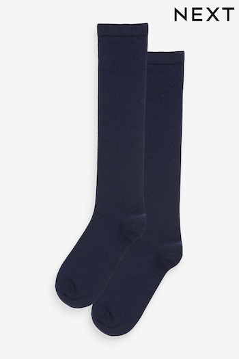 Navy Blue Modal Blend Knee High Socks 2 Pack (512708) | £8