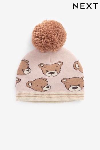 Neutral Bear Pom Hat (3mths-6yrs) (512716) | £6 - £7