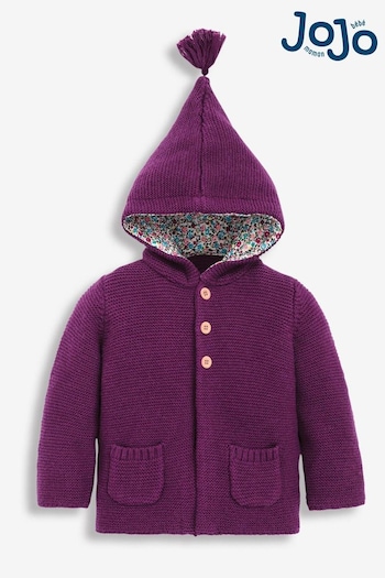 JoJo Maman Bébé Plum Girls' Hooded Cardigan (512977) | £22