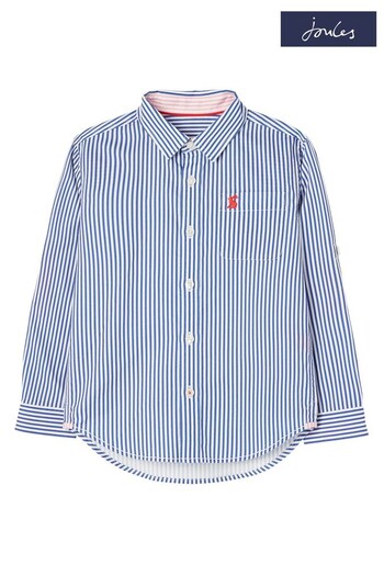 Joules Blue Long Sleeve Stripe Oxford Shirt 2-12 Years (513096) | £19.95 - £25.95