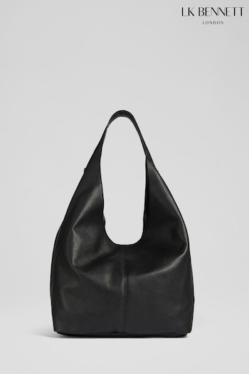 LK Bennett Soula Leather Slouchy Black Shoulder Bag (513226) | £259