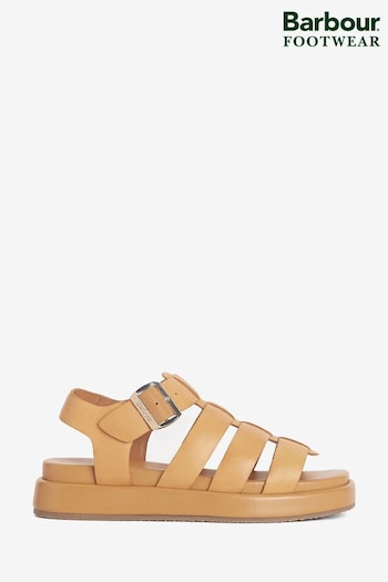 Barbour® Tan Brown Charlene Chunky Platform Caged young Sandals (513298) | £100