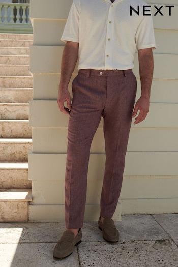 Pink Linen Suit: Trousers back (513330) | £50