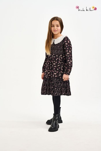 Nicole Miller Mixed Floral Black Dress (513358) | £50 - £55