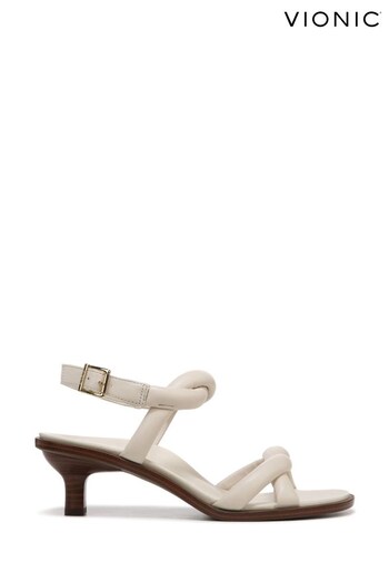 Vionic Angelica Cream Leather Heeled Sandals (513590) | £140