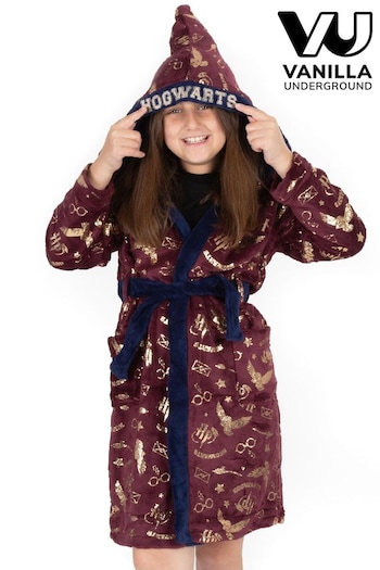 Vanilla Underground Red Harry Potter Unisex Kids Fleece Dressing Gown Robe (513592) | £25