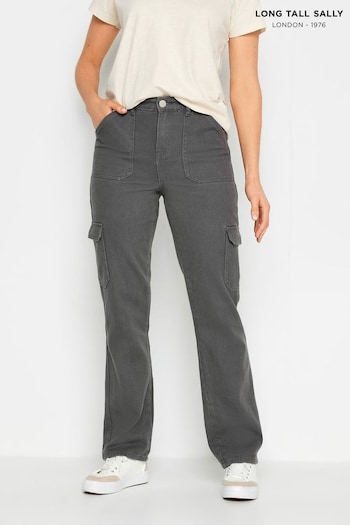 Long Tall Sally Grey Straight Leg Jeans Front (513728) | £39