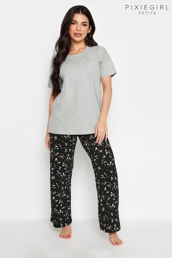 PixieGirl Petite Blue Floral Print Wide Leg Pyjama Set (513875) | £24