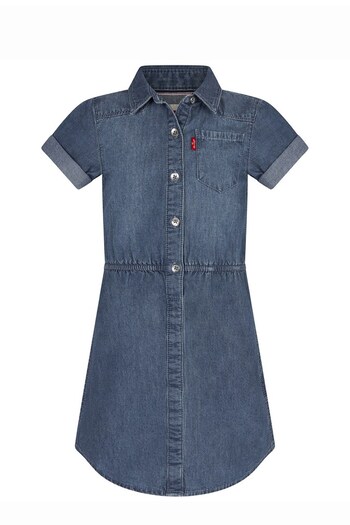 Girls Blue Cotton Dress (514425) | £55 - £60