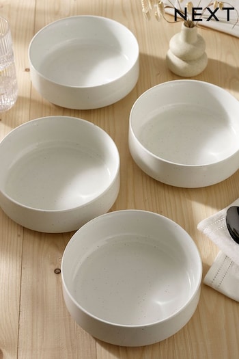 Cream Hayden Speckle Dinnerware Set of 4 Cereal Bowls (514771) | £22