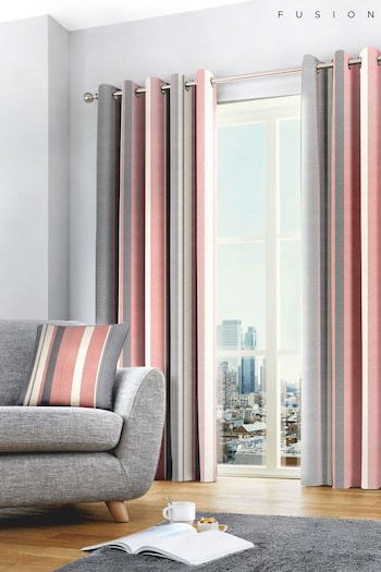 Fusion Pink Whitworth Eyelet Curtains (514971) | £35 - £65