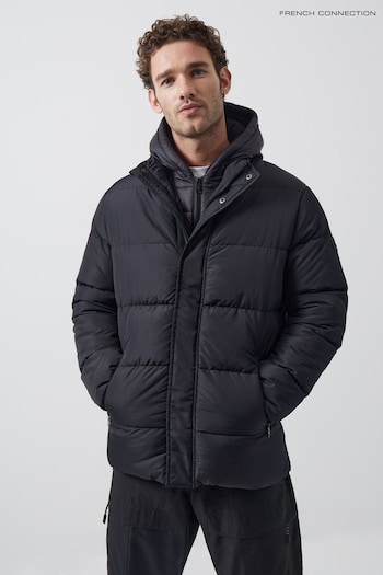 French Connection Black Mid Length Row Jacket With Fleece Linning (515251) | £90