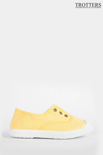 Trotters London Yellow Lemon Plum Canvas Shoes Beatle (515659) | £19