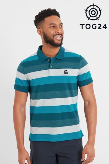 Tog 24 Mens Blue/White Flaxby Deep Port Polo T-Shirt (515911) | £29