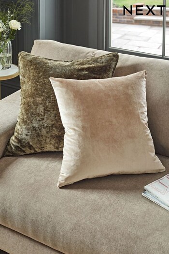 Champagne Gold Collection Luxe Large Square - Feather Filled Plush Velvet Cushion (515915) | £25