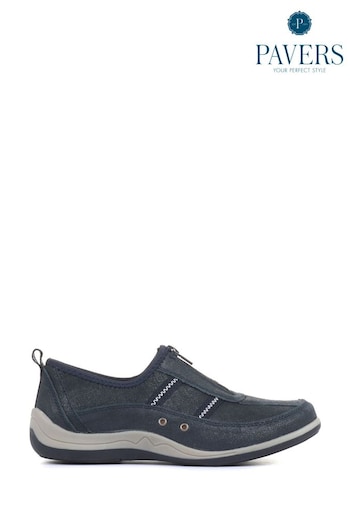 Pavers Navy Womens Casual Leather Shoes (516086) | £33