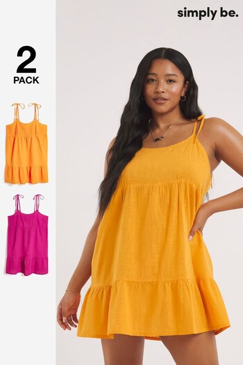 Simply Be Pink And Mango Beach Dress 2-Packs (516438) | £36