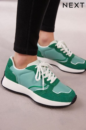 Green Forever Comfort® Suede Stitch Detail Chunky Trainers (516439) | £45
