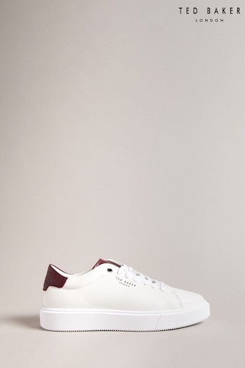 Ted Baker White Breyonc Contrast Croc Effect Texture Inflated Sole Trainers (516797) | £130