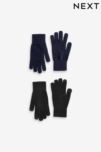Black/Navy Blue Essential Gloves 2 Pack (516868) | £10