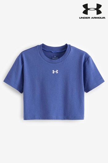 Under Armour Blue/White Crop Menstyle Logo Short Sleeve T-Shirt (516964) | £23