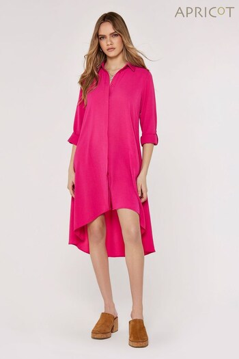 Apricot Pink High Low Airflow Shirt Dress (517003) | £35