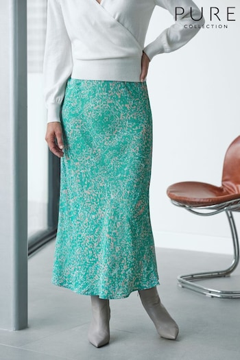 Pure Collection Green Bias Midi Skirt (517256) | £85