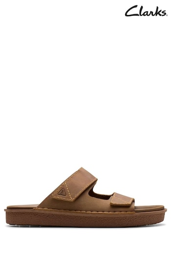 Clarks Natural Leather Litton Strap sandals Czarny (517322) | £70