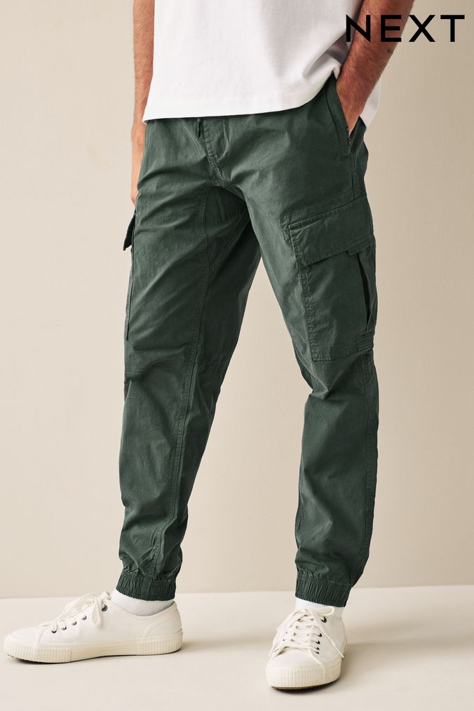 Mens Green Cargo Trousers Khaki Chinos Next