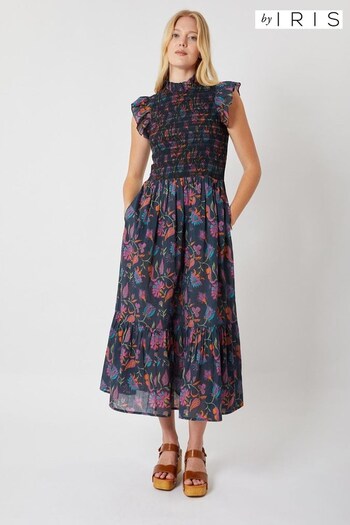 By Iris Black Freda Cactus Flower Dress (517465) | £185