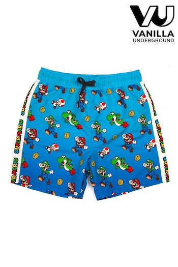 Vanilla Underground Blue Super Mario Bros Licencing Swim Shorts - Boys (518032) | £16