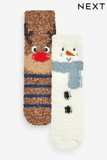 Snowman/Reindeer Cosy Socks 2 Pack (518192) | £7 - £9