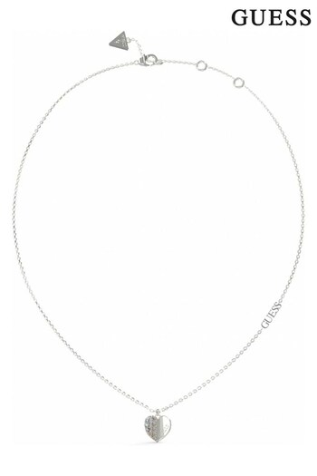 Guess Jewellery Ladies Silver Tone Lovely Guess Necklace (518232) | £59