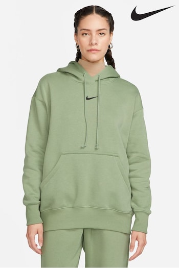Nike Green Oversized Mini Swoosh Hoodie (518237) | £60
