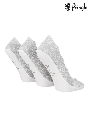 Pringle White Lace No Show Liners Socks (518391) | £14