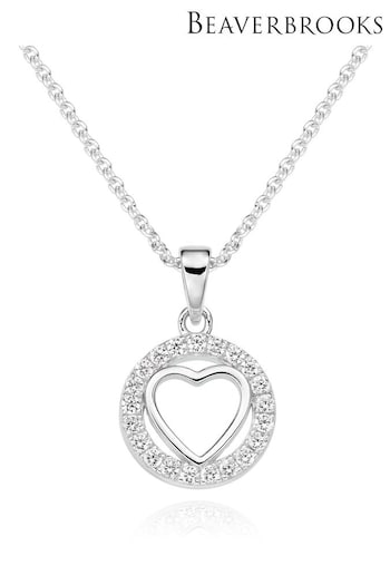 Beaverbrooks Silver Plated Cubic Zirconia Heart Pendant (518525) | £60