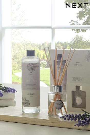 White Country Luxe Spa Retreat Refill Set Lavender and Geranium Fragranced Reed Diffuser & Refill Set (518592) | £20