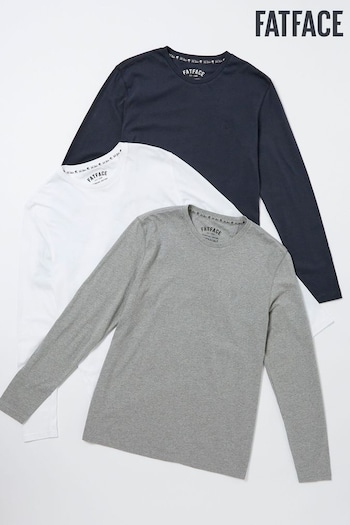 FatFace Blue Long Sleeve T-Shirts 3 Pack (518834) | £55